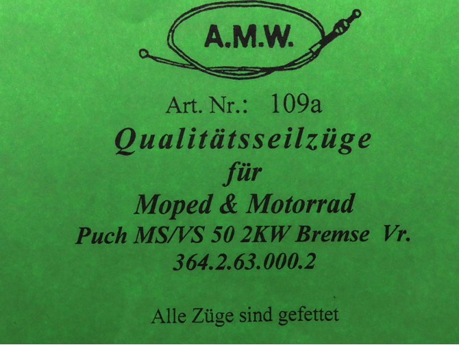 Bowdenzug Puch MS50 VS50 Bremszug vorn A.M.W.  product